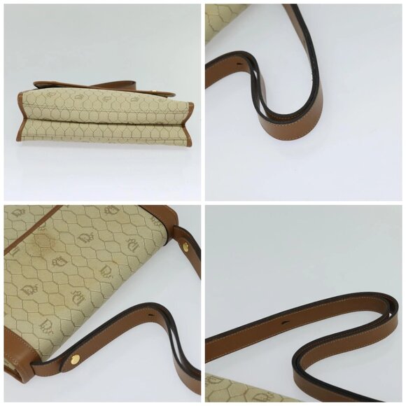 Christian Dior Honeycomb Canvas Hand Bag PVC Leather Beige Auth 110505 - Picture 16 of 16